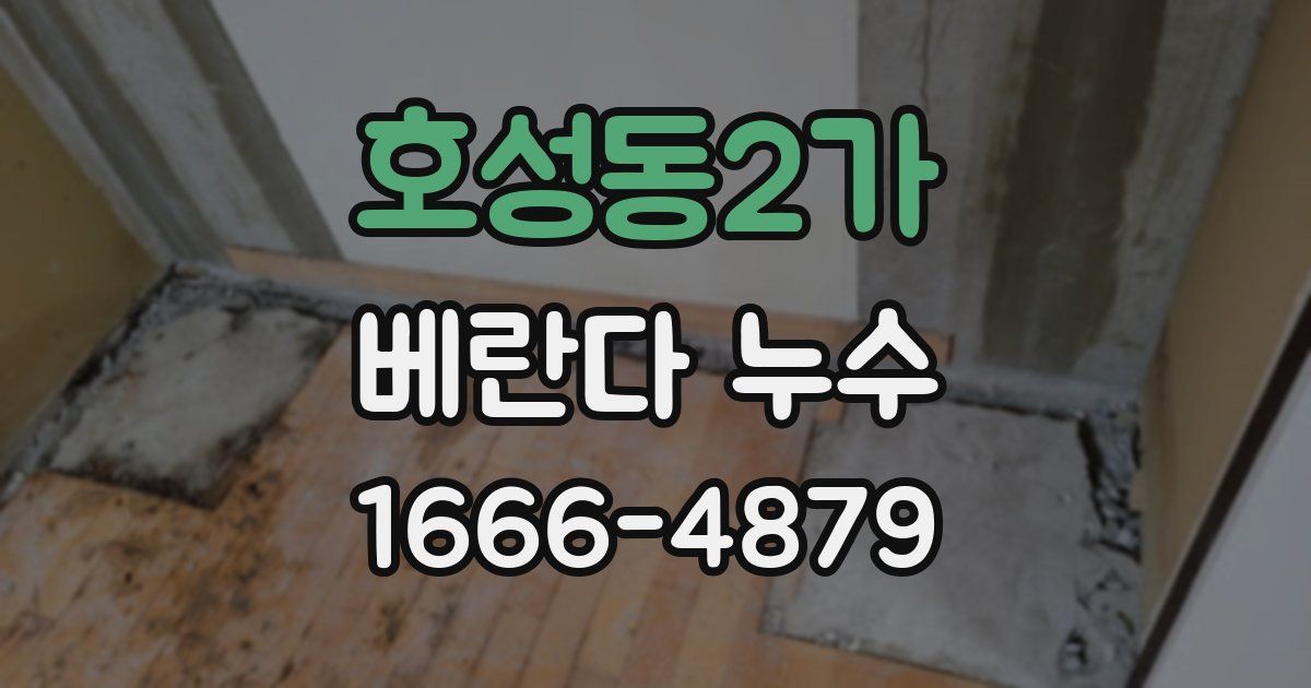 호성동2가 베란다 누수