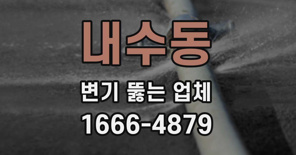 내수동 변기 뚫는 업체