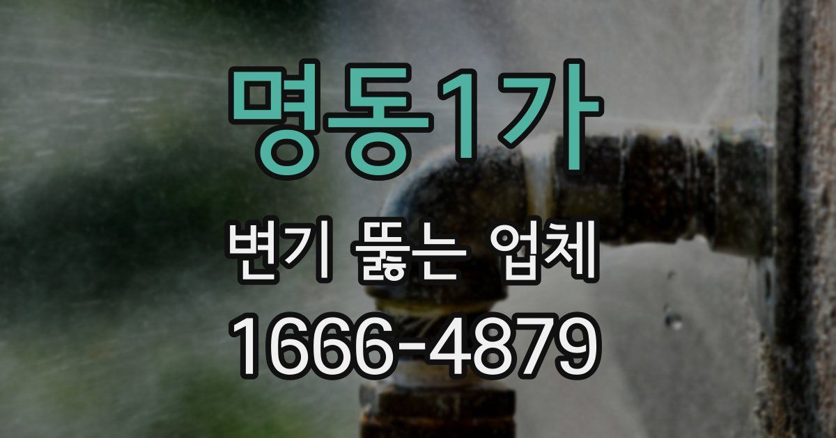 명동1가 변기 뚫는 업체