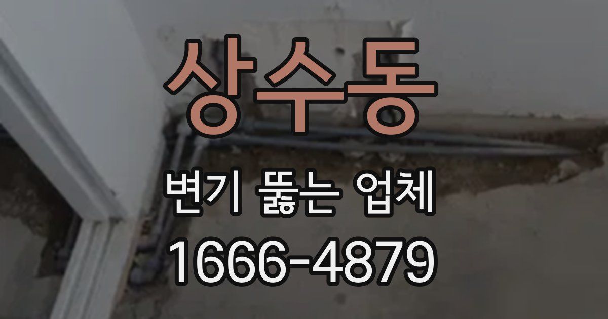 상수동 변기 뚫는 업체