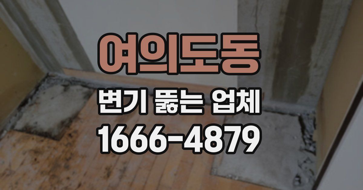 여의도동 변기 뚫는 업체