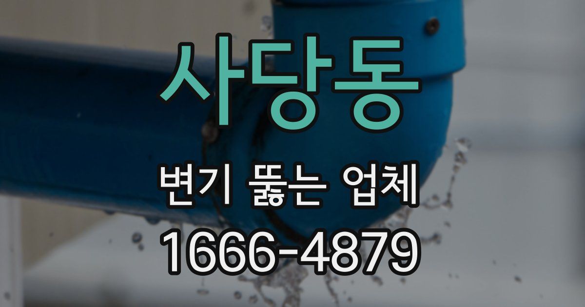 사당동 변기 뚫는 업체