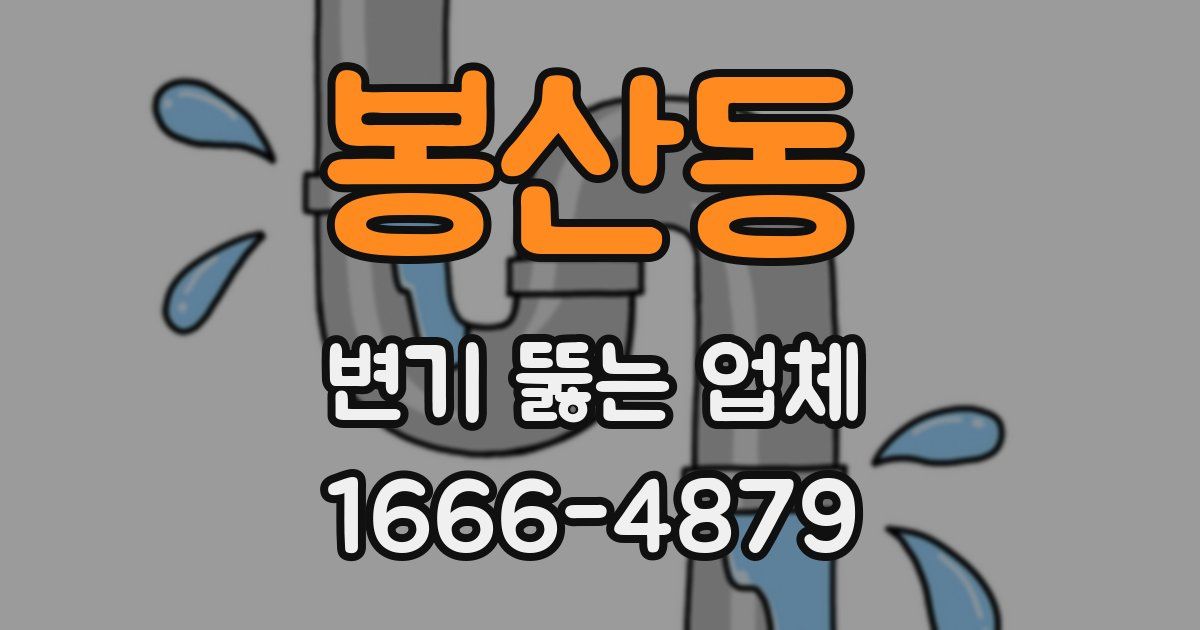 봉산동 변기 뚫는 업체