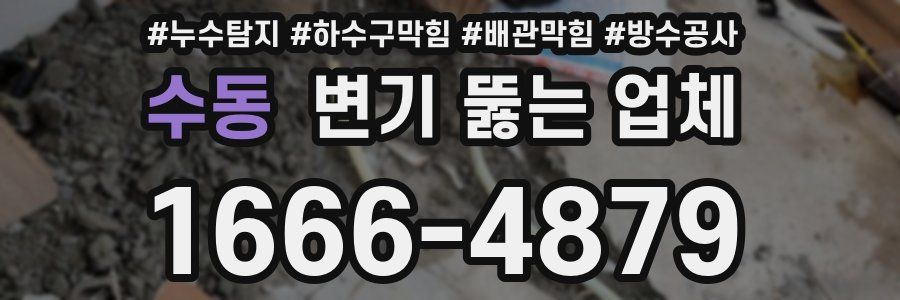 수동 변기 뚫는 업체