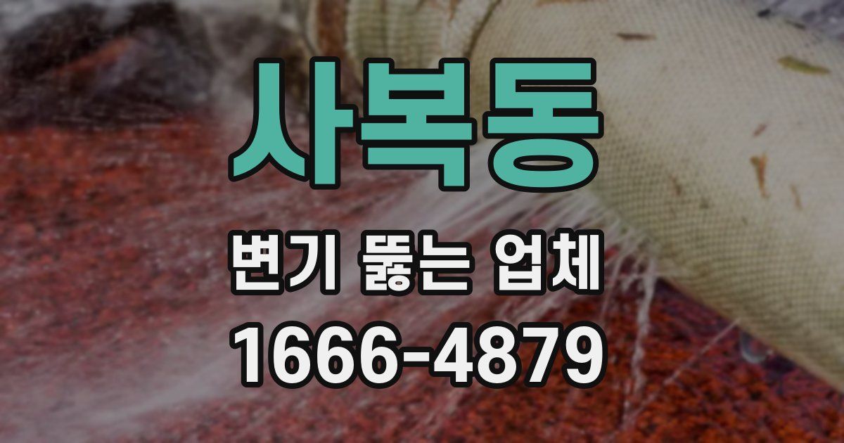 사복동 변기 뚫는 업체