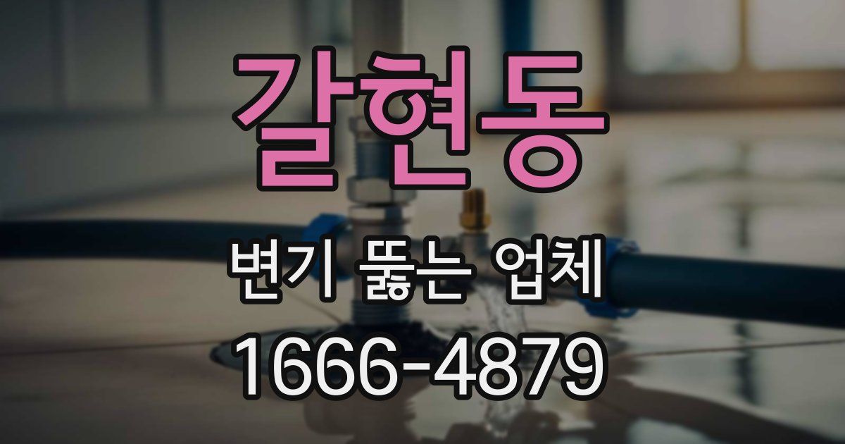 갈현동 변기 뚫는 업체