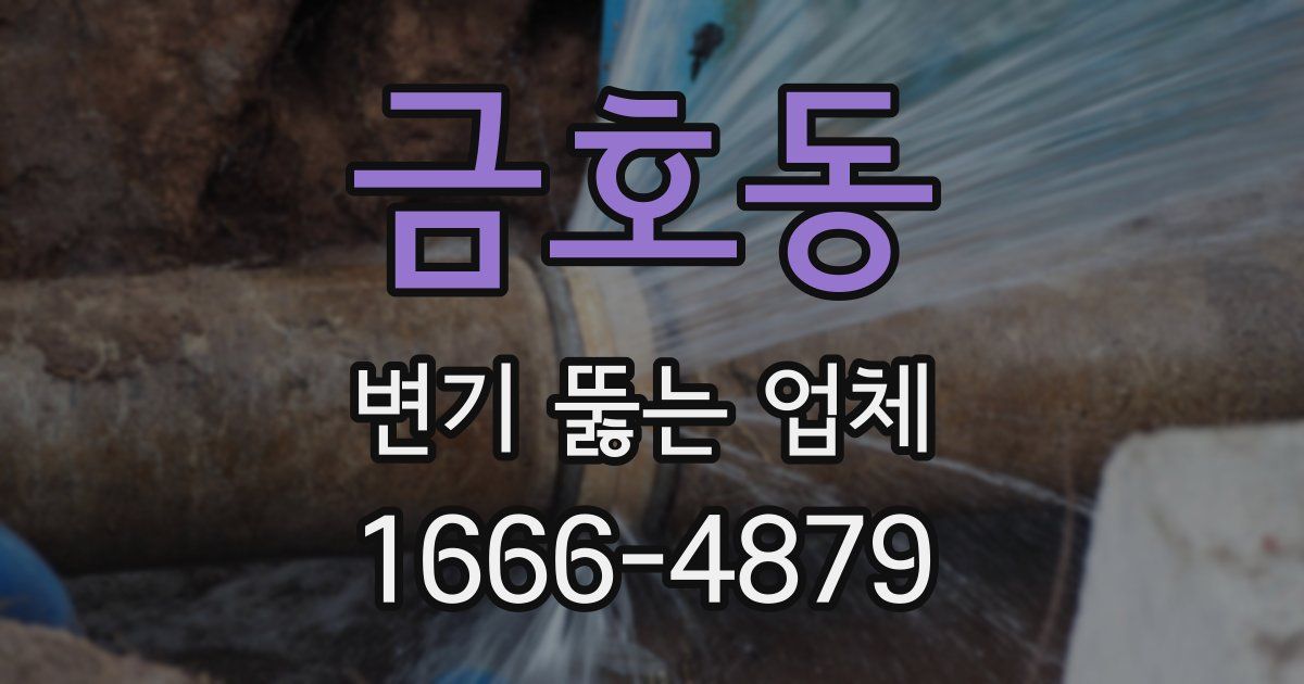 금호동 변기 뚫는 업체