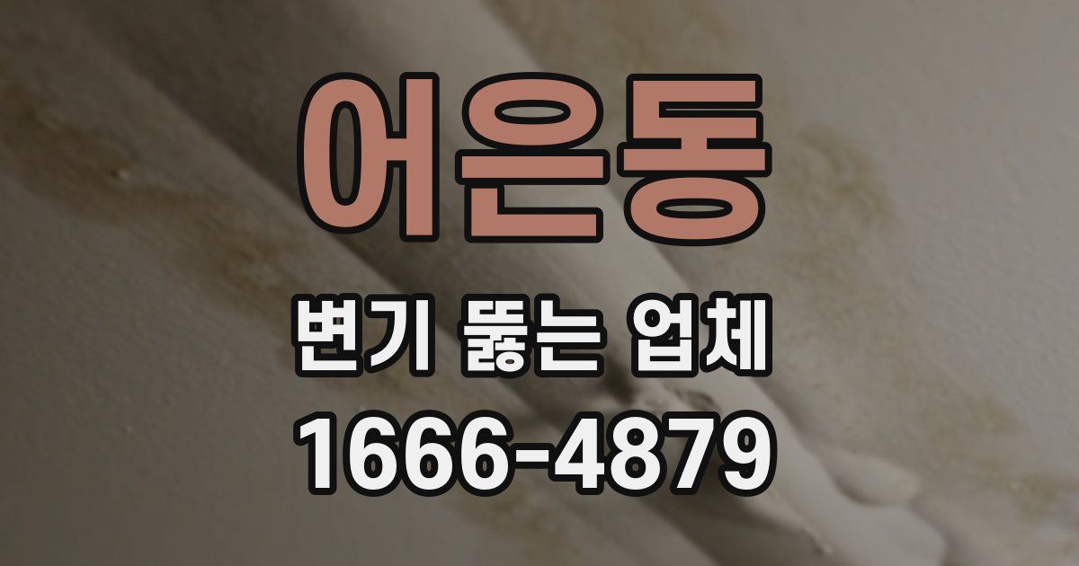 어은동 변기 뚫는 업체