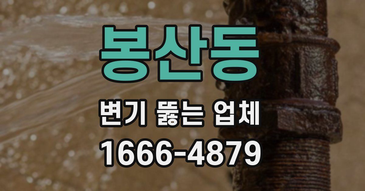 봉산동 변기 뚫는 업체