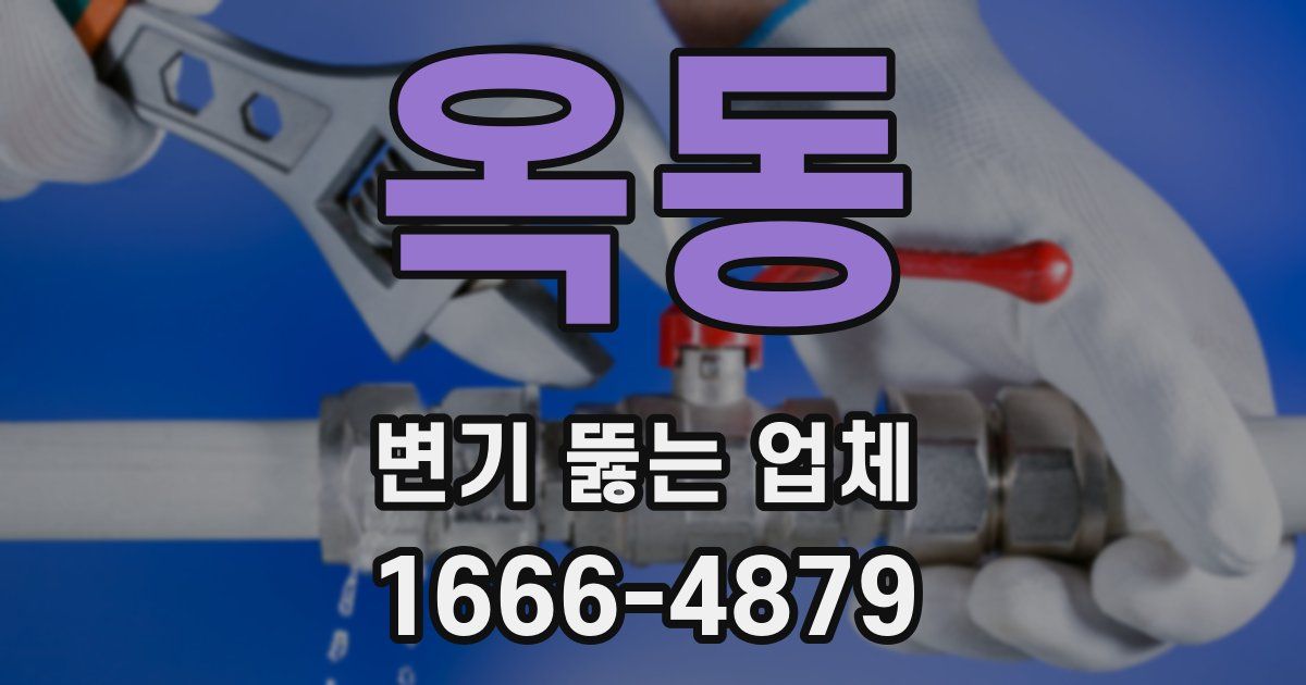 옥동 변기 뚫는 업체