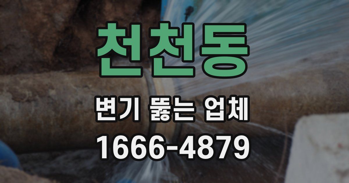 천천동 변기 뚫는 업체