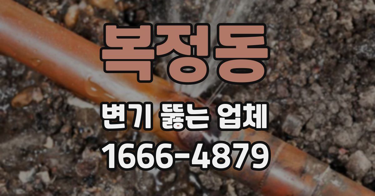 복정동 변기 뚫는 업체