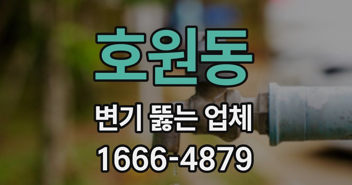 호원동 변기 뚫는 업체