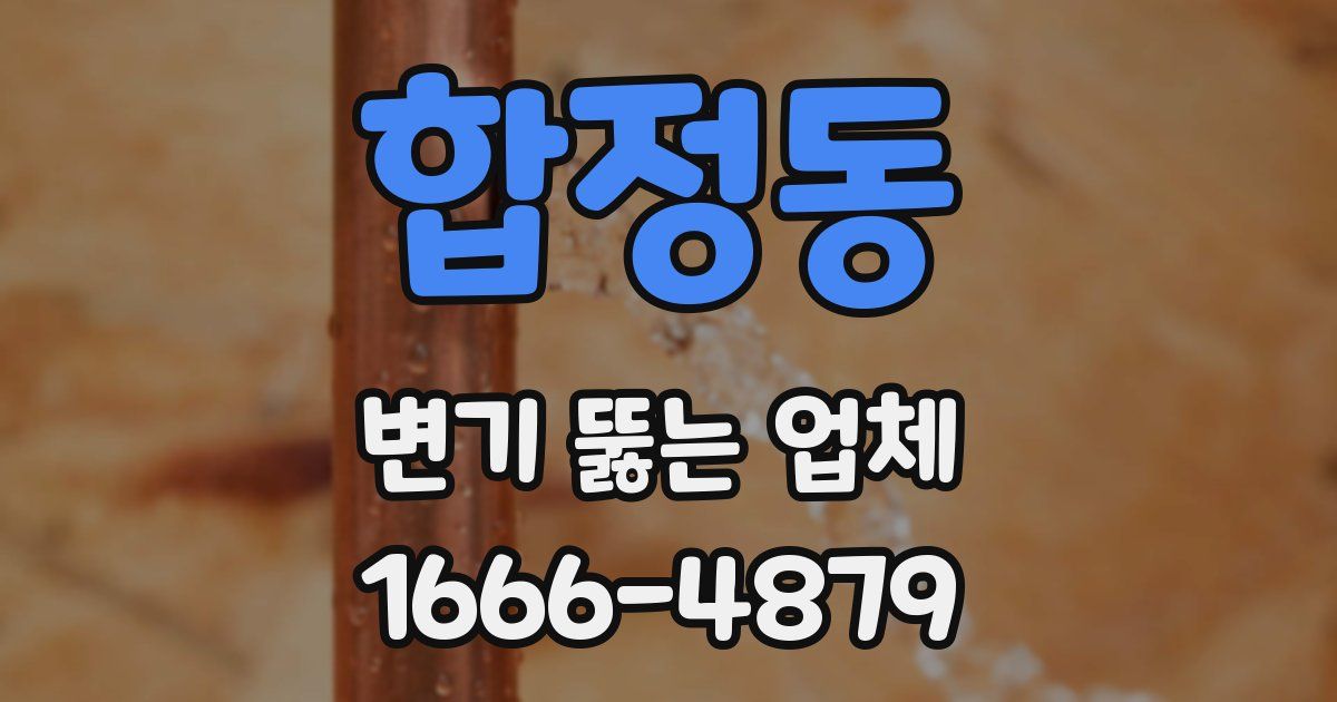합정동 변기 뚫는 업체