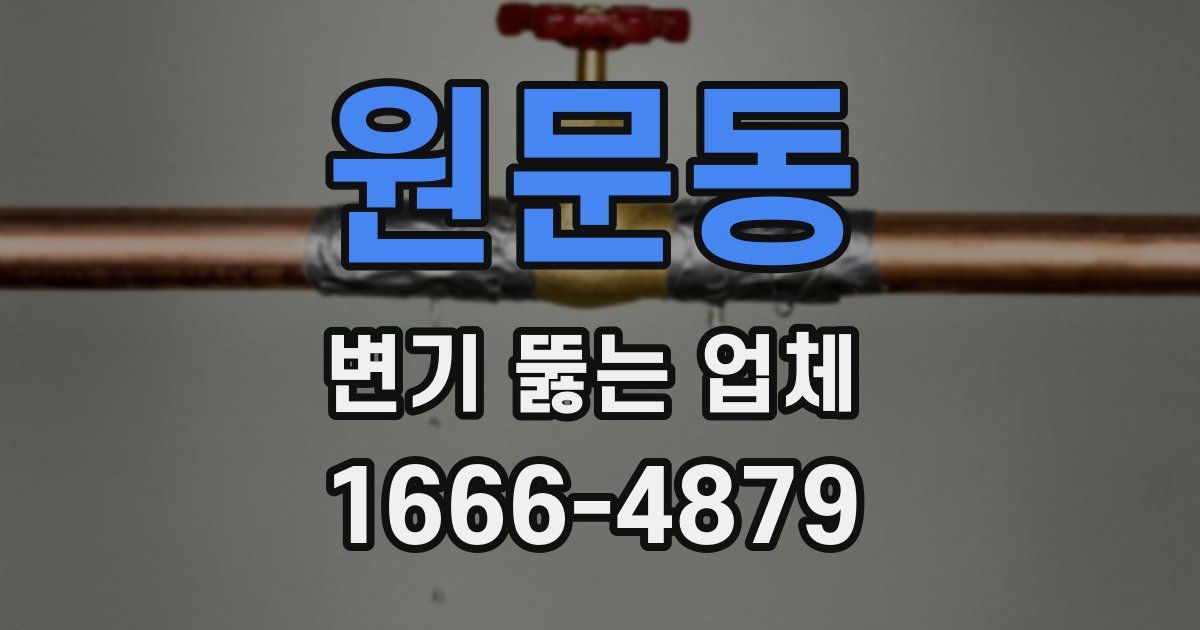 원문동 변기 뚫는 업체