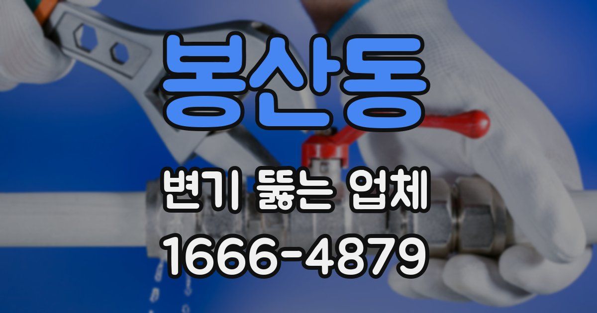 봉산동 변기 뚫는 업체