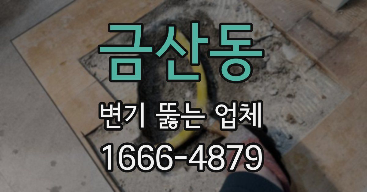 금산동 변기 뚫는 업체