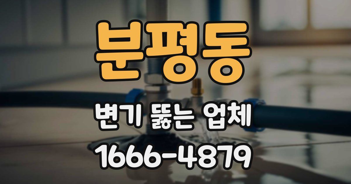 분평동 변기 뚫는 업체