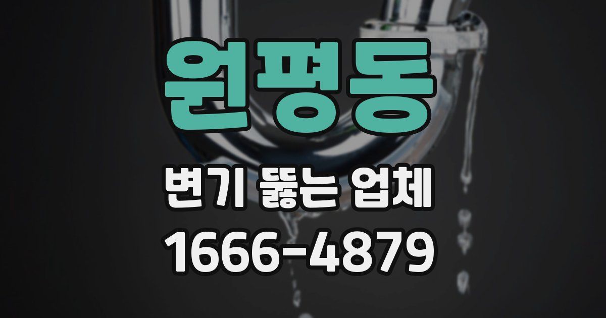 원평동 변기 뚫는 업체