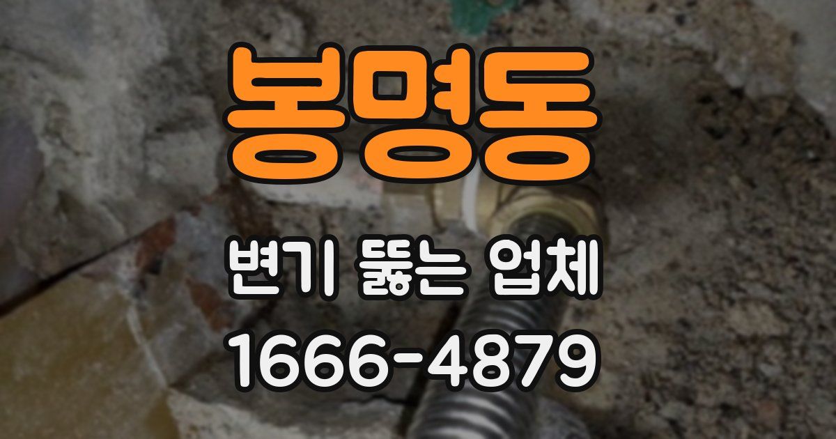 봉명동 변기 뚫는 업체