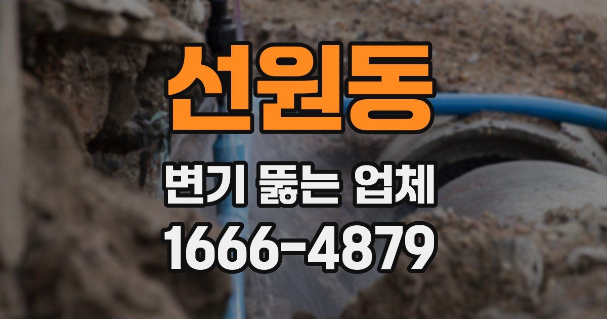 선원동 변기 뚫는 업체