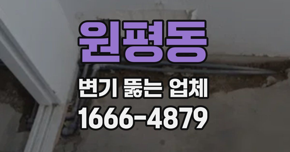 원평동 변기 뚫는 업체