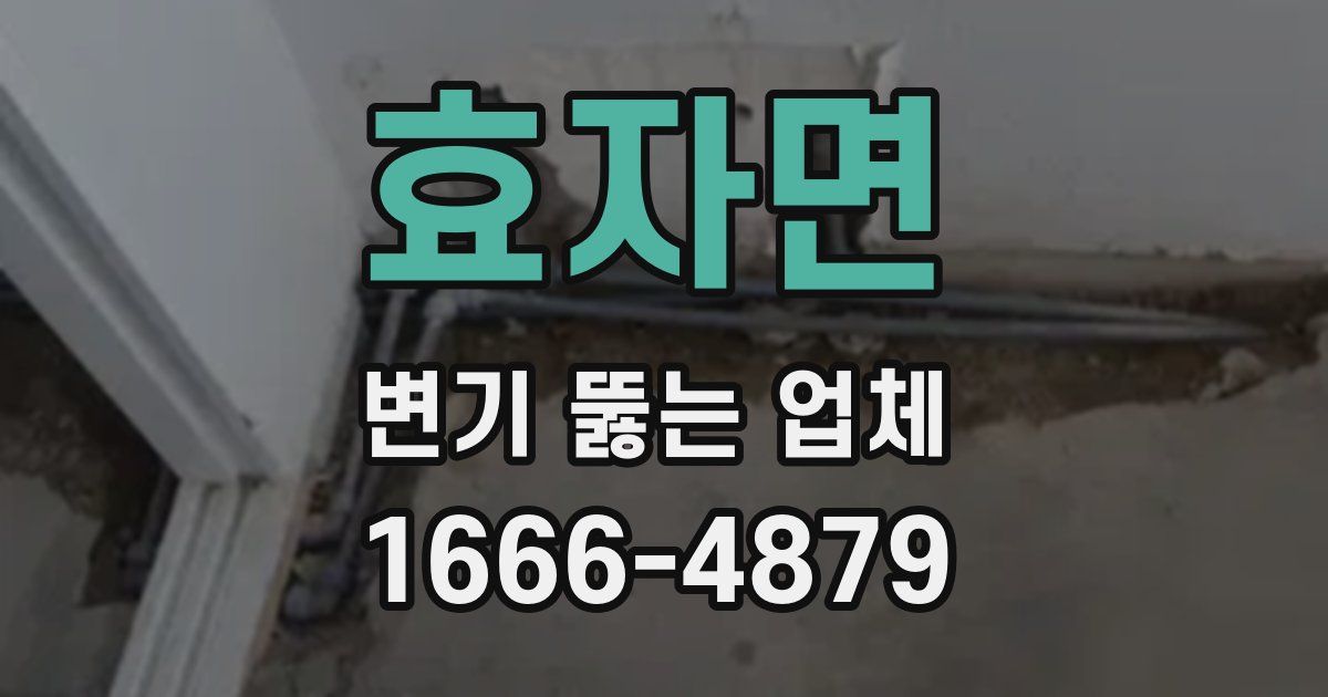 효자면 변기 뚫는 업체