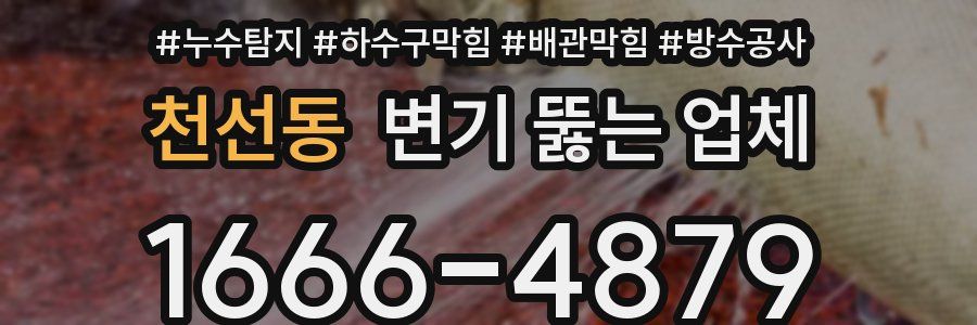 천선동 변기 뚫는 업체