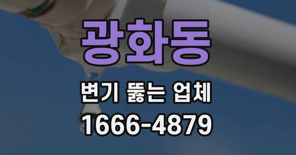 광화동 변기 뚫는 업체