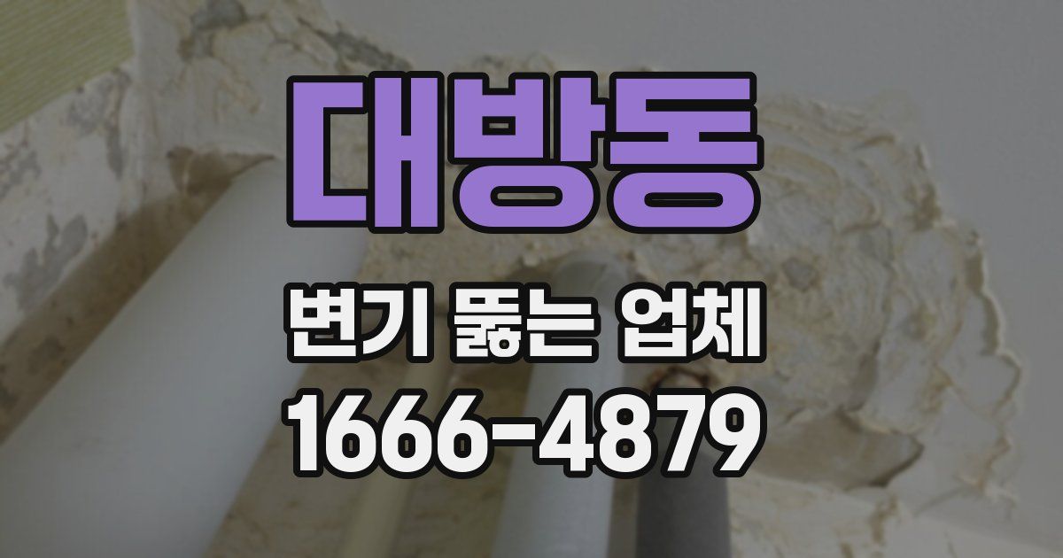 대방동 변기 뚫는 업체