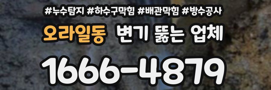 오라일동 변기 뚫는 업체