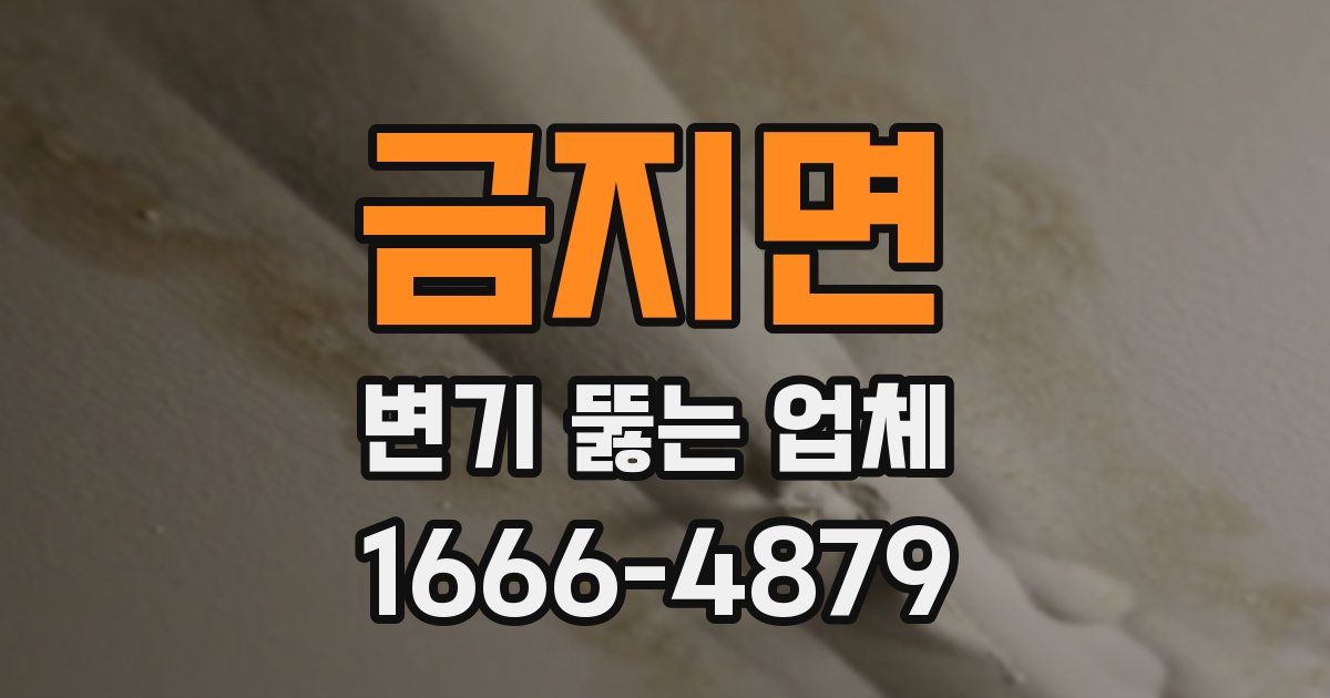 금지면 변기 뚫는 업체