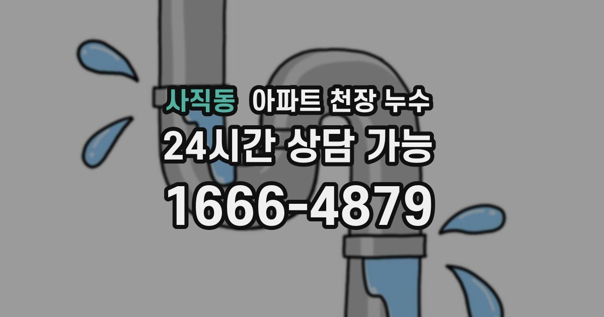 사직동 아파트 천장 누수