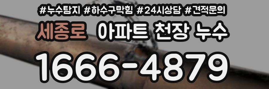세종로 아파트 천장 누수