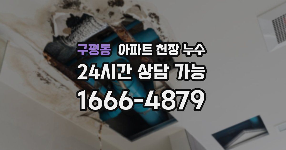 구평동 아파트 천장 누수