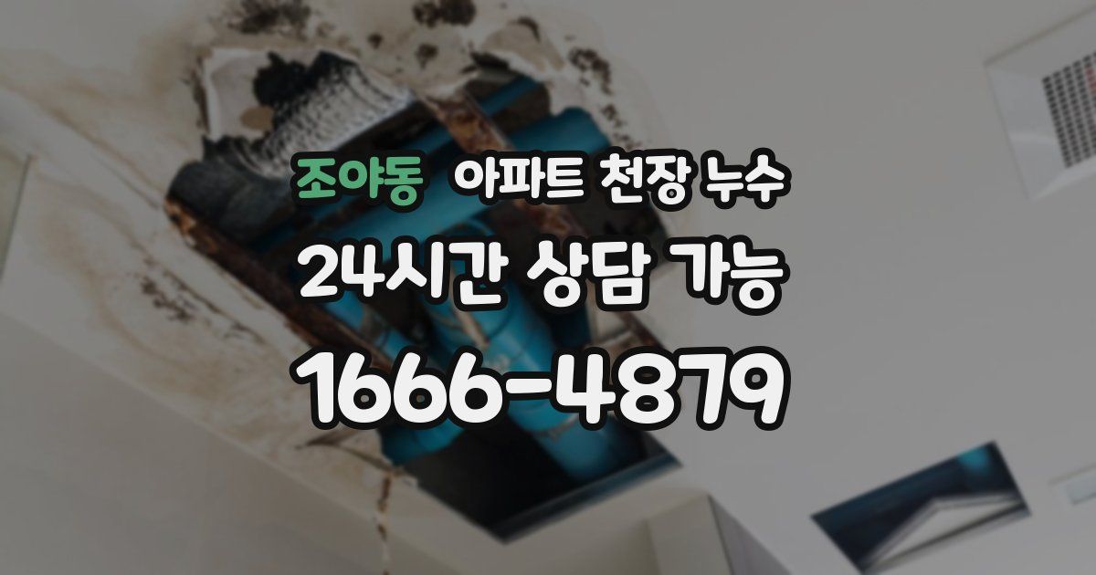 조야동 아파트 천장 누수