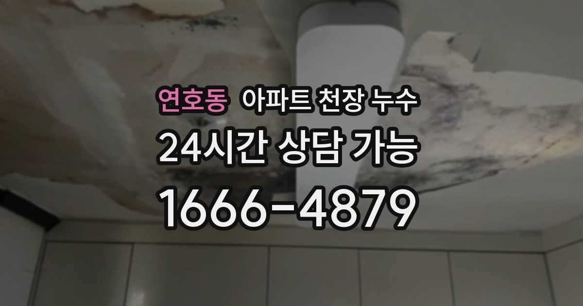 연호동 아파트 천장 누수