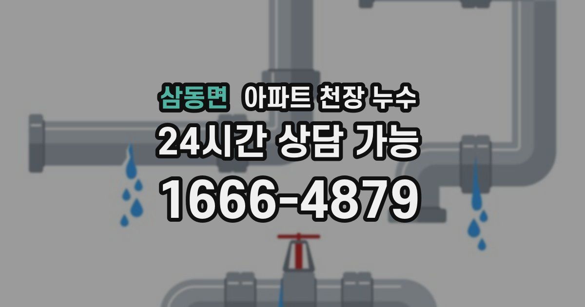 삼동면 아파트 천장 누수