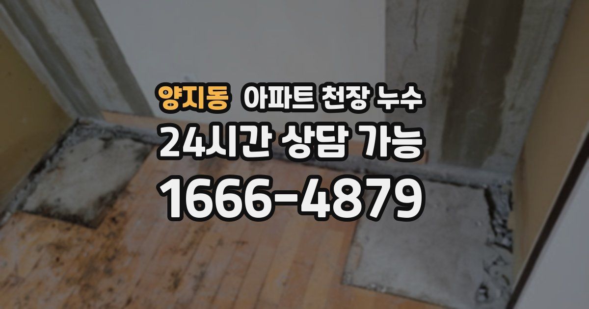 양지동 아파트 천장 누수