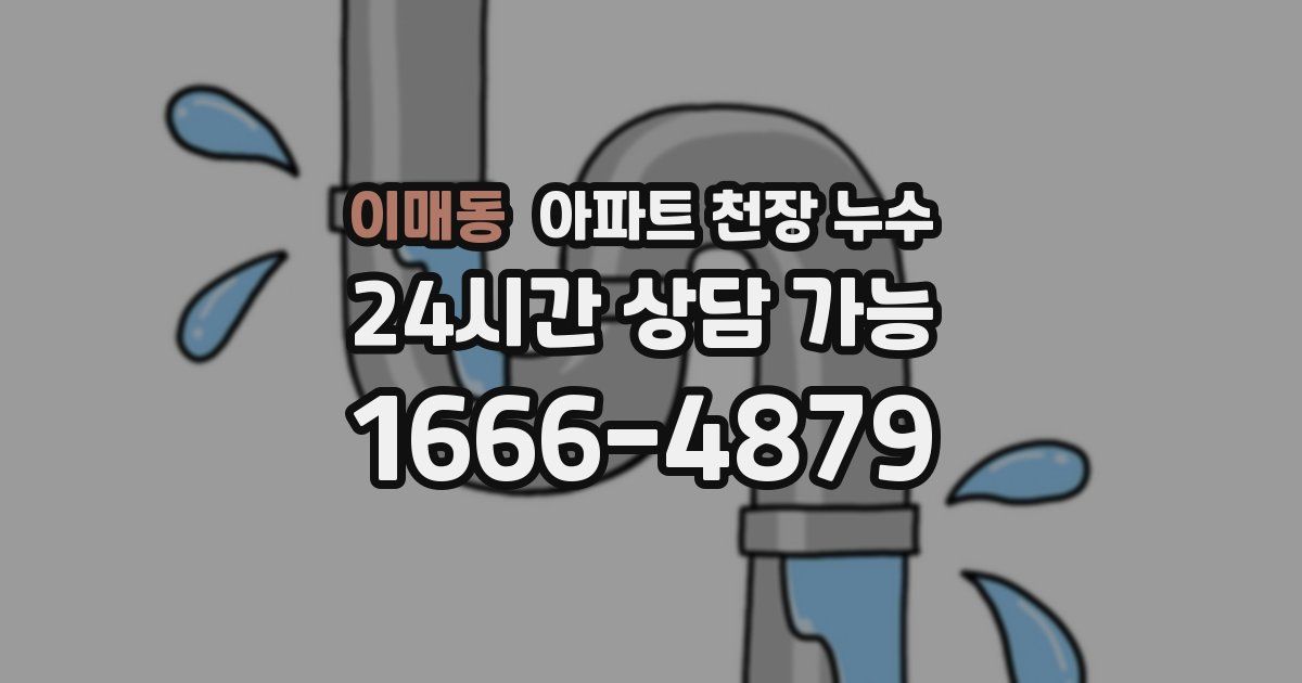 이매동 아파트 천장 누수