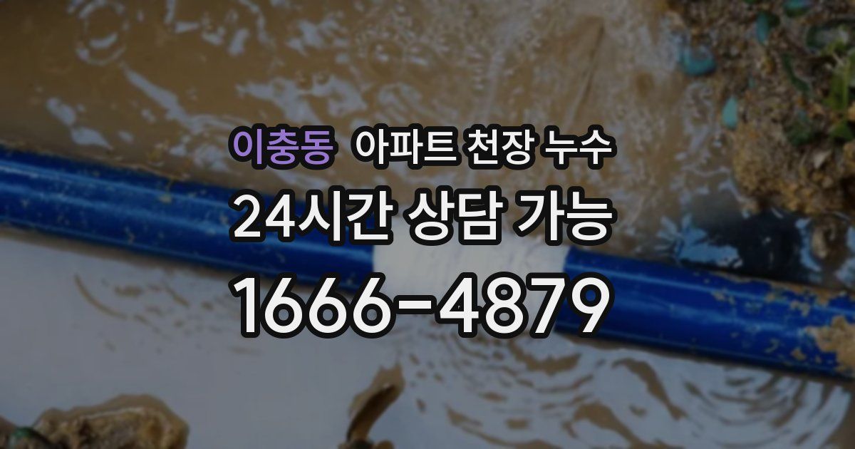 이충동 아파트 천장 누수