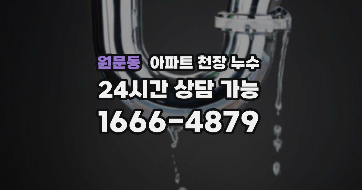 원문동 아파트 천장 누수