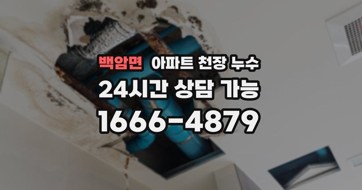 백암면 아파트 천장 누수