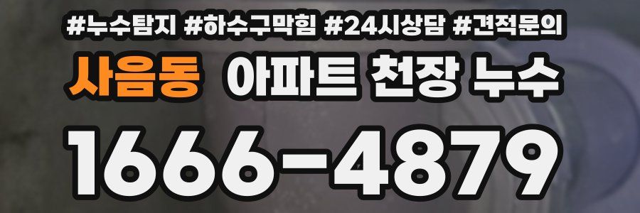 사음동 아파트 천장 누수