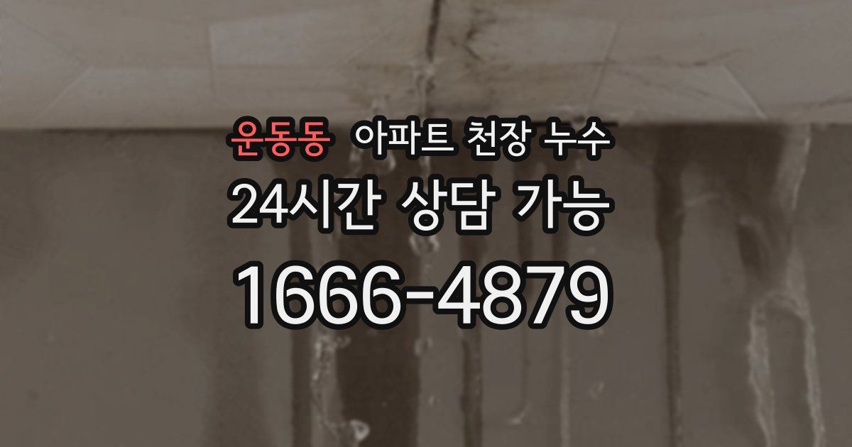운동동 아파트 천장 누수
