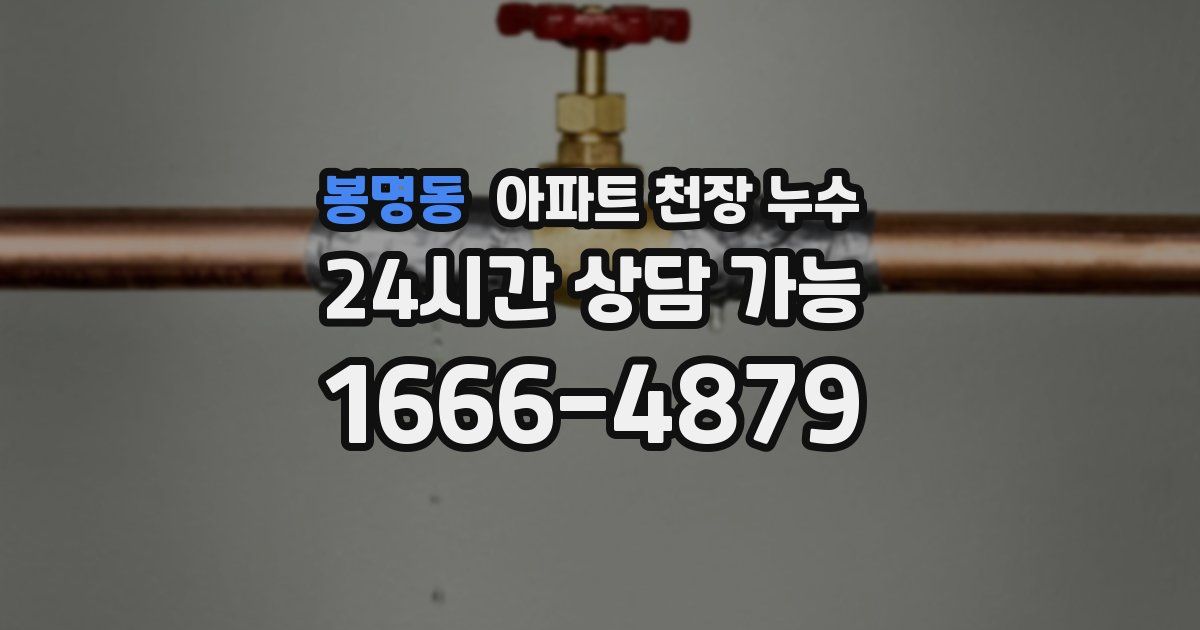 봉명동 아파트 천장 누수
