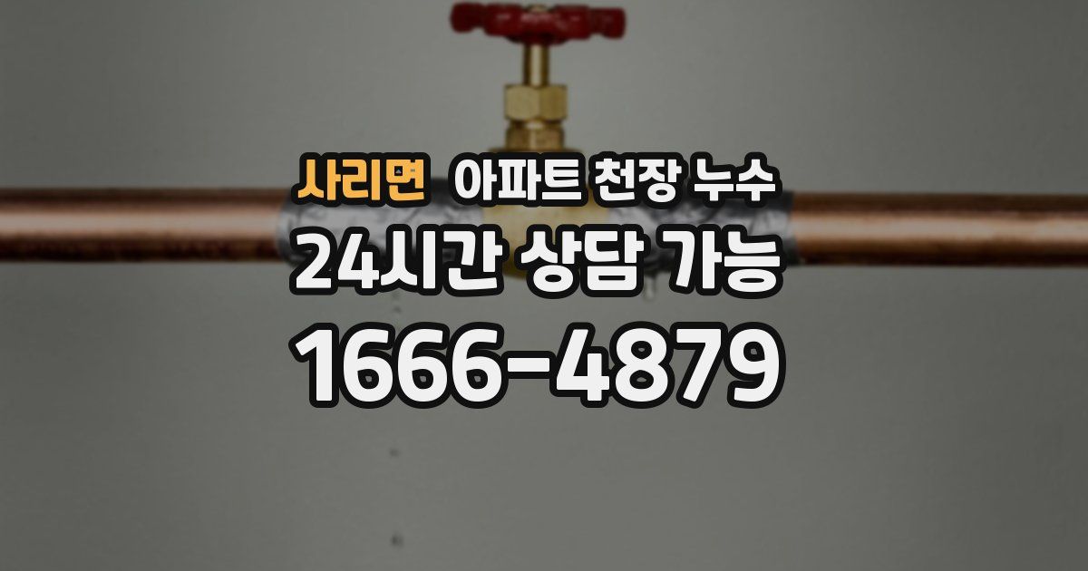사리면 아파트 천장 누수
