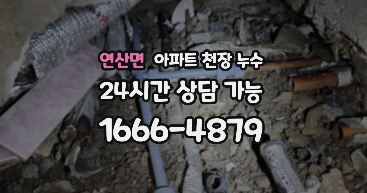 연산면 아파트 천장 누수