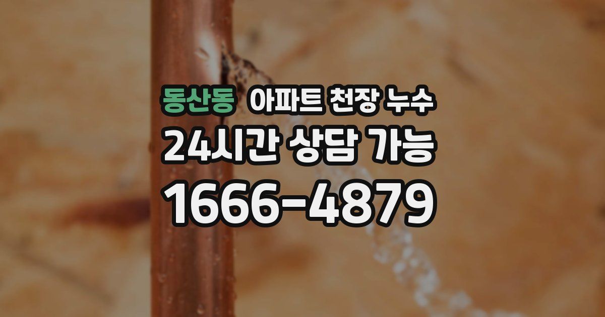 동산동 아파트 천장 누수