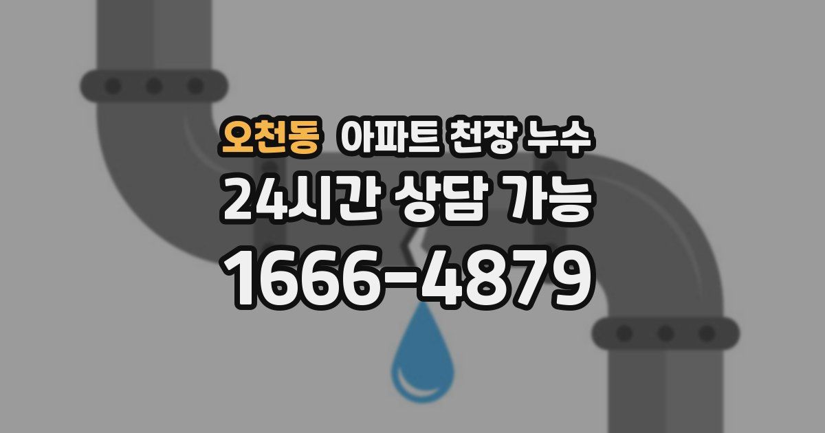 오천동 아파트 천장 누수